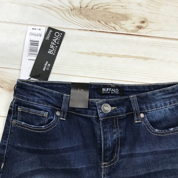 Buffalo David Bitten Mid Rise Skinny Jeans Stretch - Picture 3 of 5